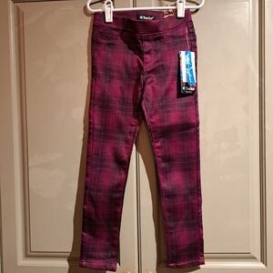 Tractor Berry Plaid jeggings size 4 New